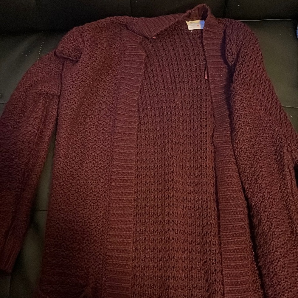 Maroon cardigan